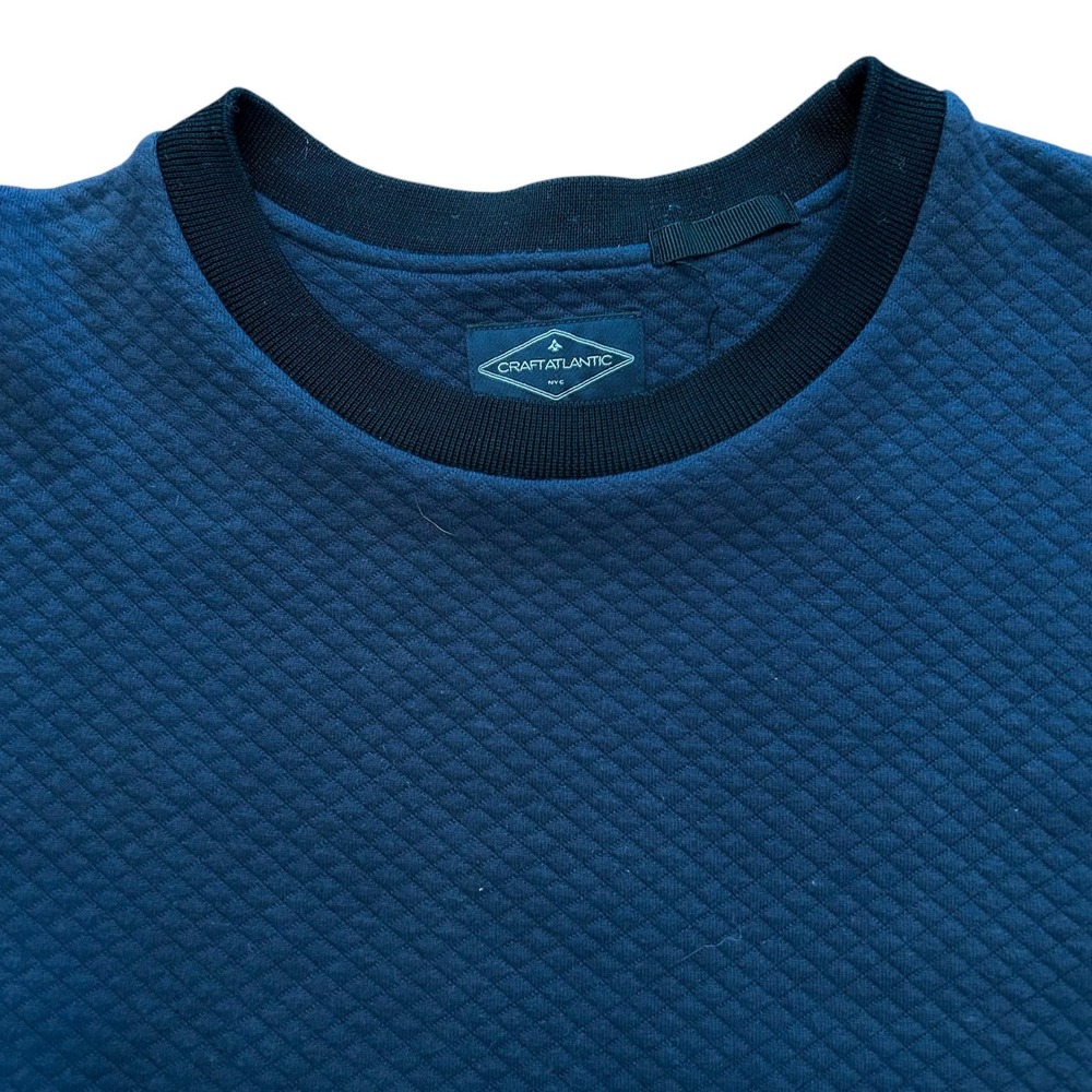 Craft Atlantic Sweater Men's Size Large Navy Blue Side Zip Textured Pullover 18‎ - Picture 3 of 9